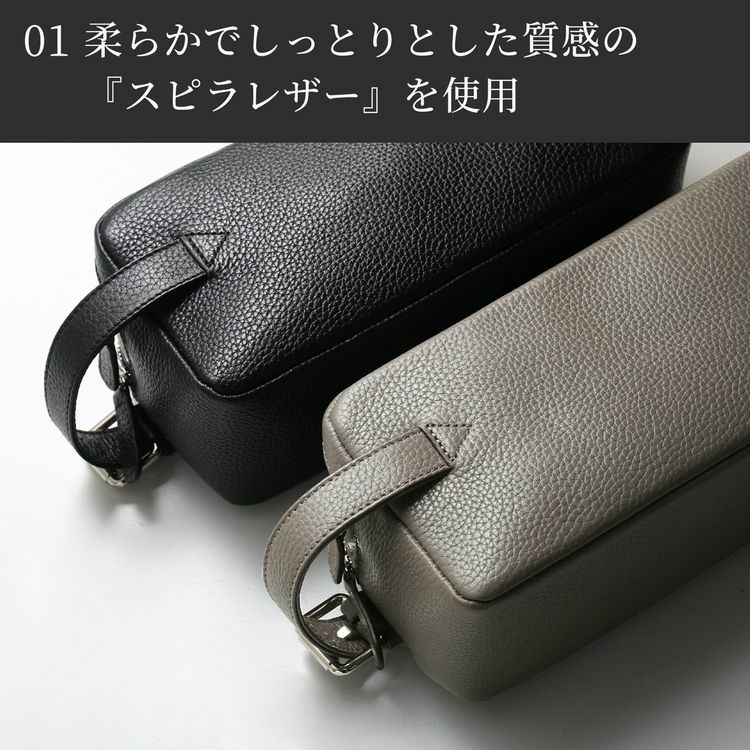 セカンドバッグ メンズ 本革 牛革 Wファスナー ビジネス カジュアル