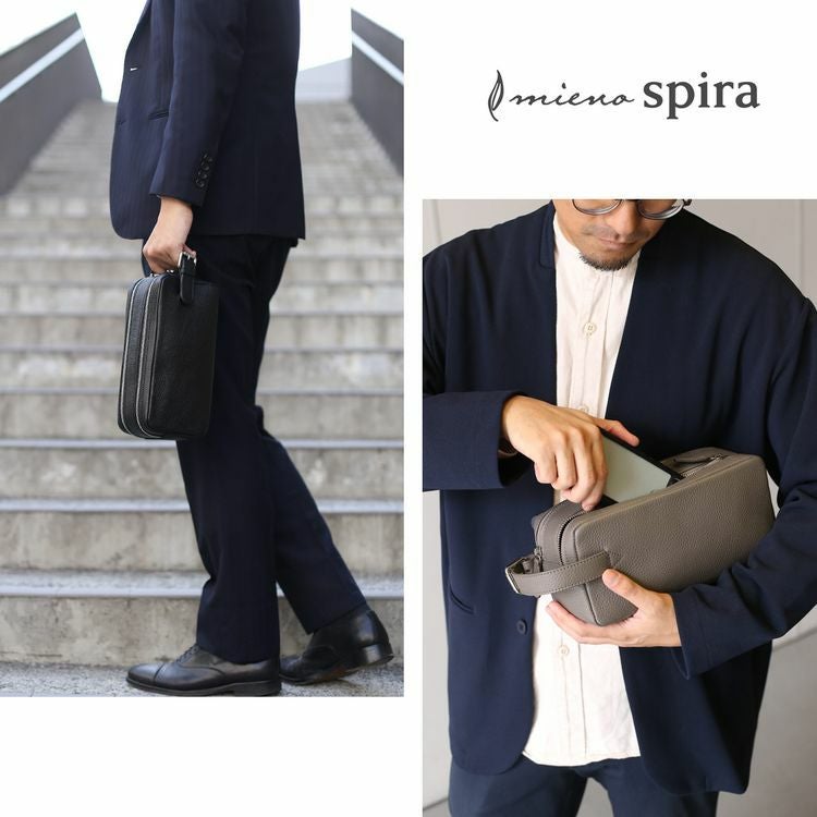 セカンドバッグ メンズ 本革 牛革 Wファスナー ビジネス カジュアル