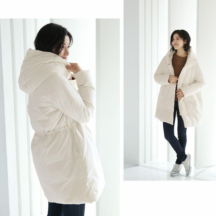 Filomo 洗える ダウンコート レディース フード付き オフホワイト