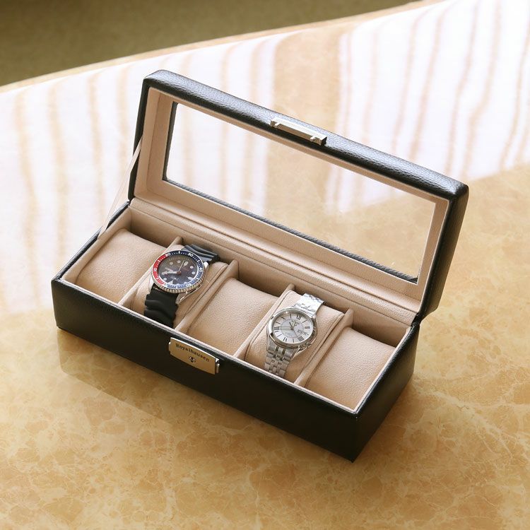 腕時計ケース 5本用 鍵付き 革 レザー 収納ボックス ディスプレイ