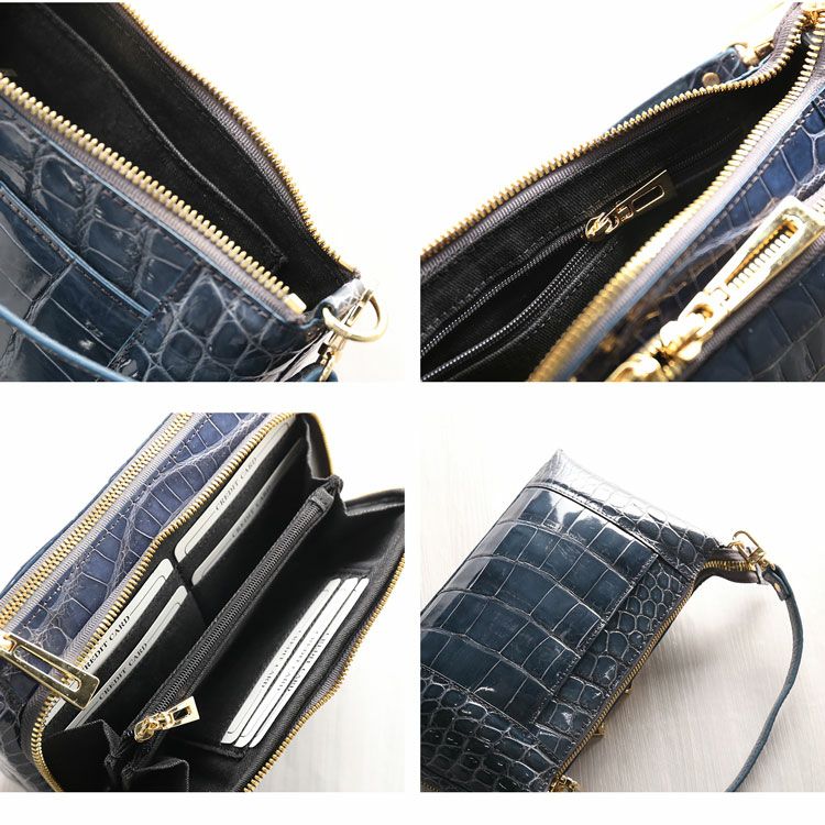 訳あり】クロコダイル 2WAY ミニバッグ お財布 ショルダーバッグ 4FA