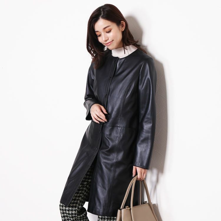 訳あり】レザー コート アウター レディース ラムレザー 本革 ノー