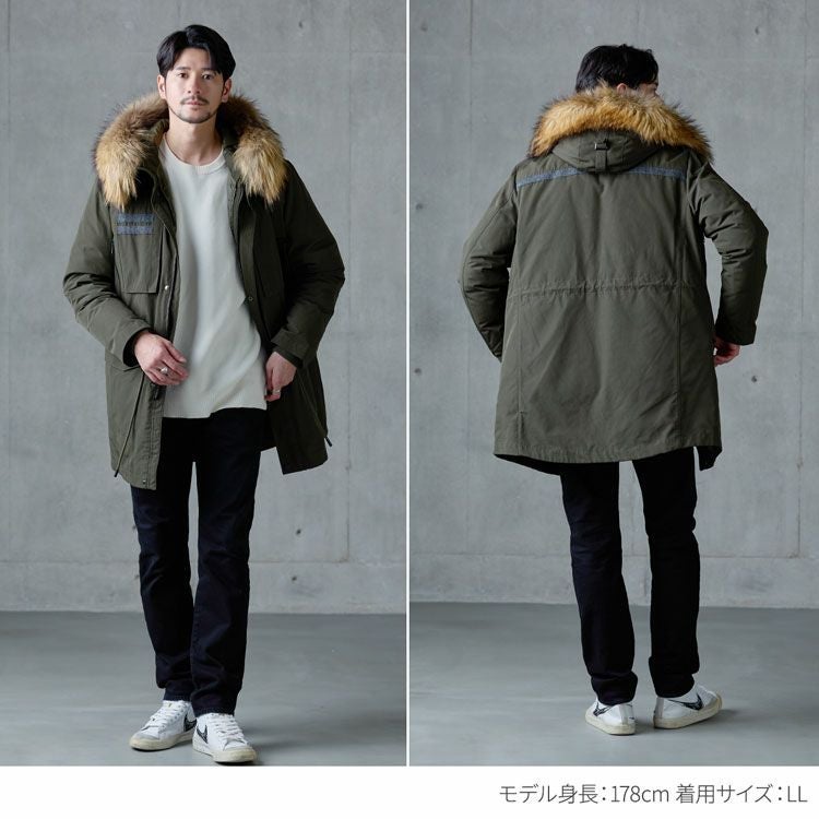 Filomo モッズコート メンズ ダウンライナー 冬 ファー フード 付き