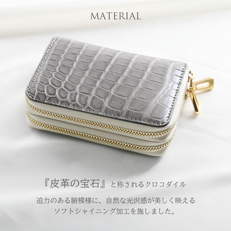 クロコダイル ミニ財布 レディース キャッシュレス コンパクト財布