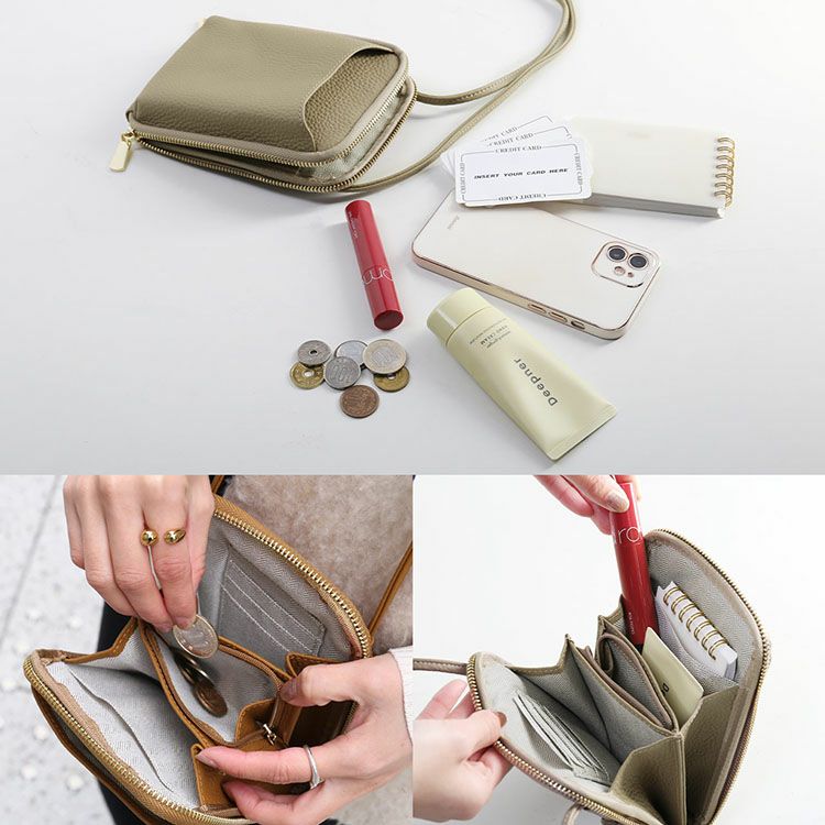 本革 スマホポーチ Mia Borsa ミアボルサ スマホショルダー 牛革 4FB