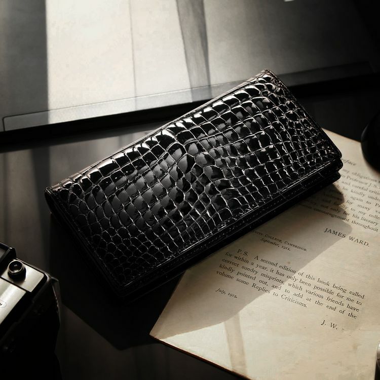 クロコダイル 無双 メンズ 長財布 シャイニング 加工 センター取り 一