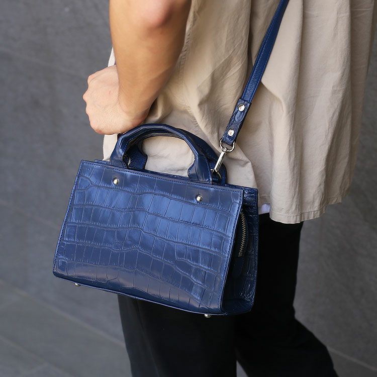 一部カラー：3月中旬頃発送】クロコダイル ハンドバッグ 日本製 2WAY 4FA