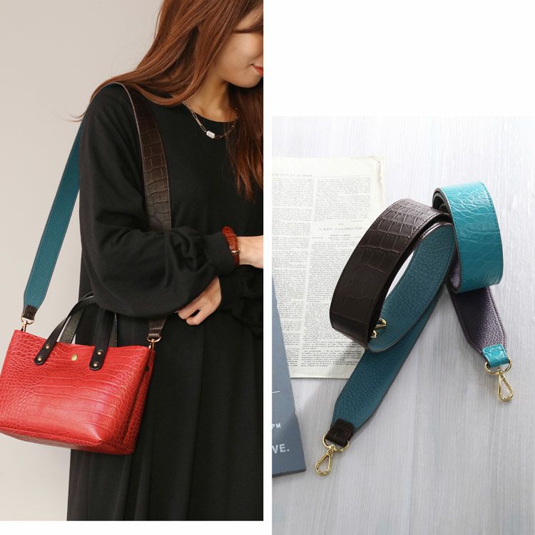 クロコダイル 牛革 ショルダーストラップ 40mm 太め 4FA