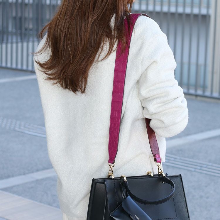 クロコダイル 牛革 ショルダーストラップ 40mm 太め 4FA