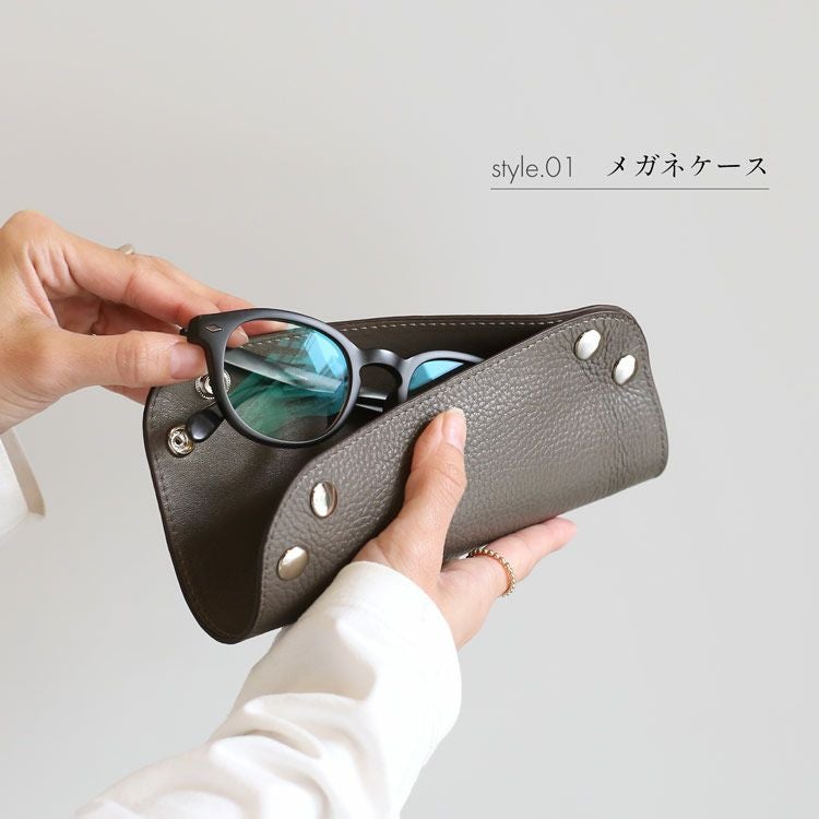 mieno spira 本革 2WAY 眼鏡ケース 収納トレー メンズ 【ネコポスで