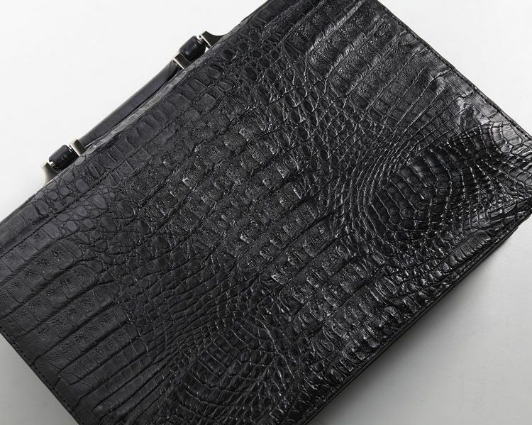 カイマン 牛革 型押し 鍵付き メンズ ビジネス ハンドバッグ ダイヤル