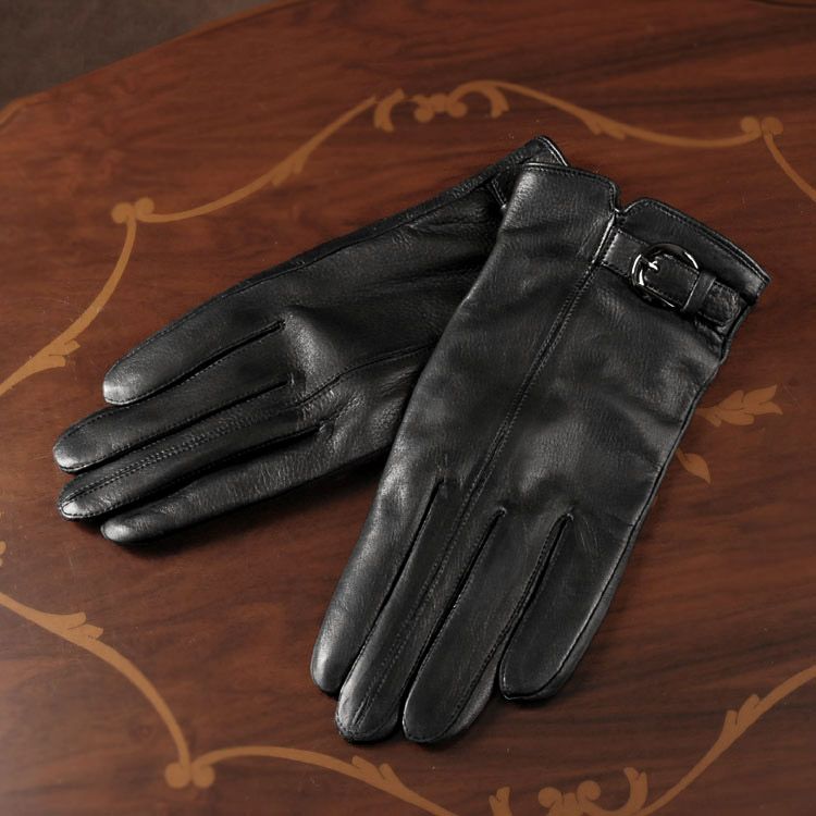 グローブ メンズ ディアスキン 鹿革 ブラック (1100r)