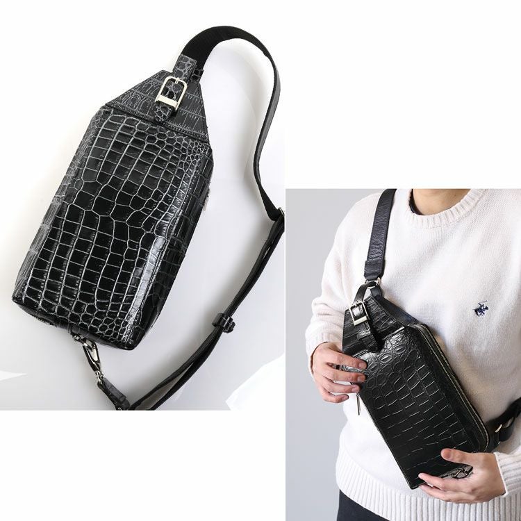 クロコダイル メンズ ボディバッグ 4FA