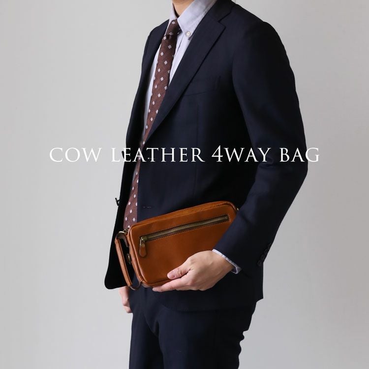名入れ 別途購入で可能】バッグ メンズ 4WAY ショルダーバッグ 牛革