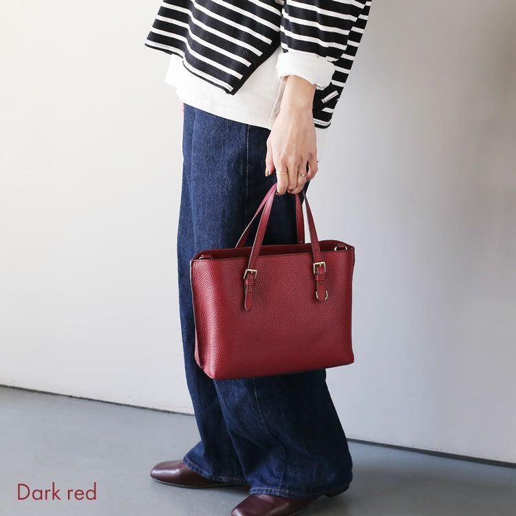 mienoレディース本革2wayハンドバッグレッド