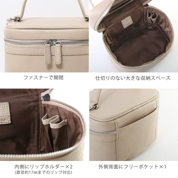 mieno spira 本革 バニティバッグ ショルダーバッグ 鏡付き レディース