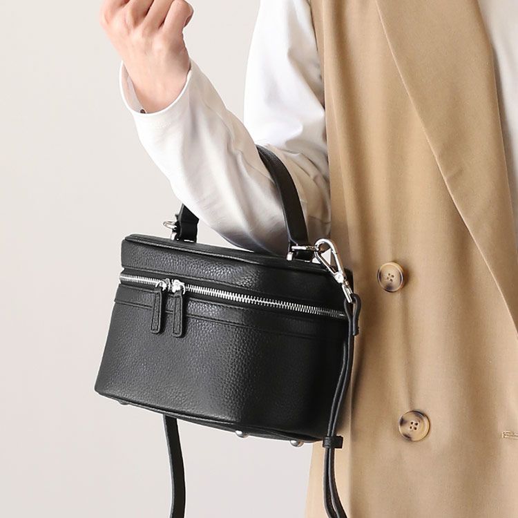 mieno spira 本革 バニティバッグ ショルダーバッグ 鏡付き レディース