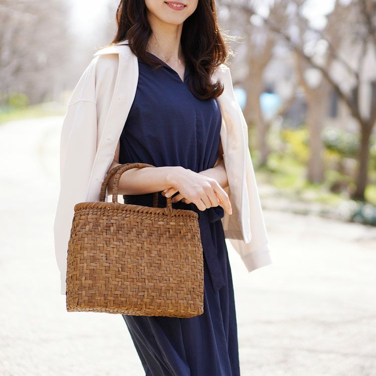 山葡萄 かごバッグ レディース 網代編み 手編み 山ぶどう トートバッグ 4FA