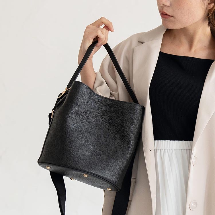 ショルダーバッグ レディース 牛革 バケツ型 2WAY バッグ mieno(07000595r)