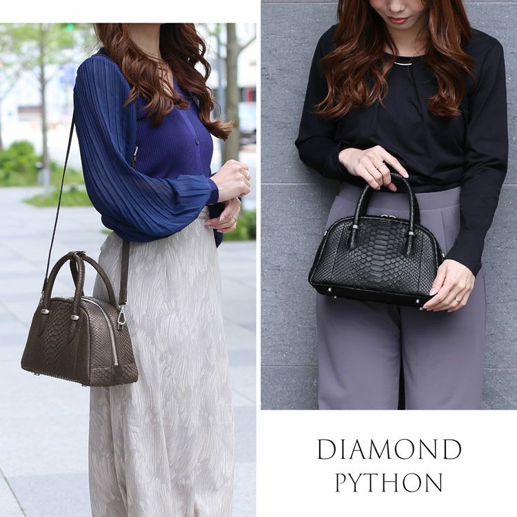 yonfa  パイソン　ショルダーバッグ ダイヤモンド パイソン ハンドバッグ レディース 2WAY ショルダー
