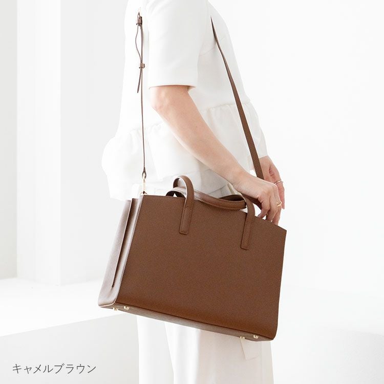 HALEINE サフィアーノレザー ビジネスバッグ レディース 2WAY(07000603r)