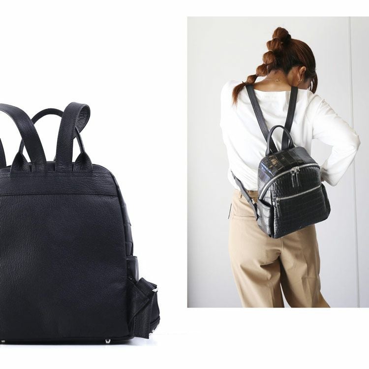 クロコダイル マット 加工 リュック 2WAY レディース バッグ