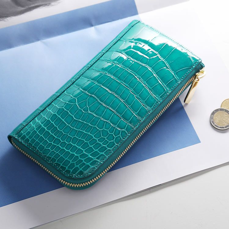 クロコダイル 長財布 メンズ 日本製 L字ファスナー HALEINE 4FA