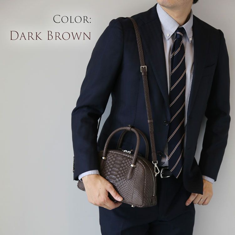 ダイヤモンド パイソン ハンドバッグ メンズ 2WAY ショルダーバッグ