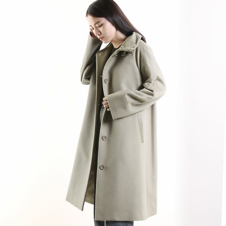 1点限り】カシミヤ ブレンド ウール スタンドカラー ロングコート