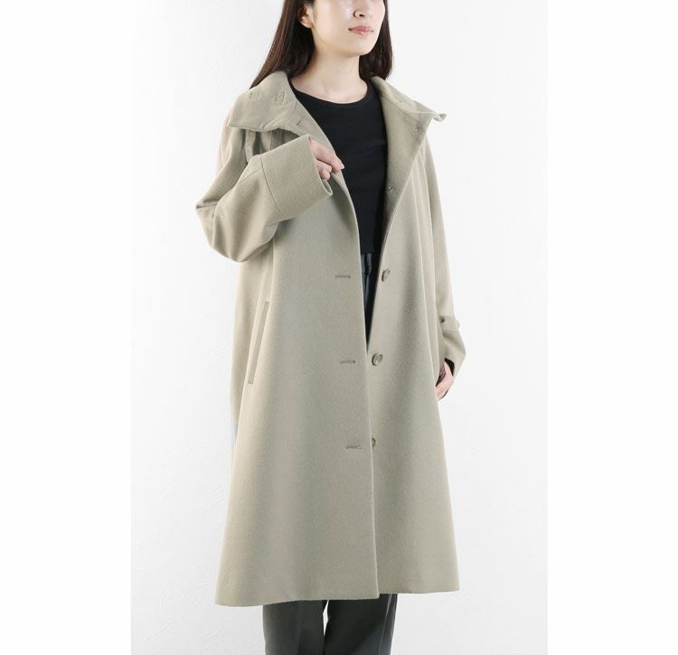 【美品】D/クラスカ/エアブラシュジャージーコート/マオカラーロングコート/38 美品】D/クラスカ/エアブラシュジャージーコート/マオカラーロング