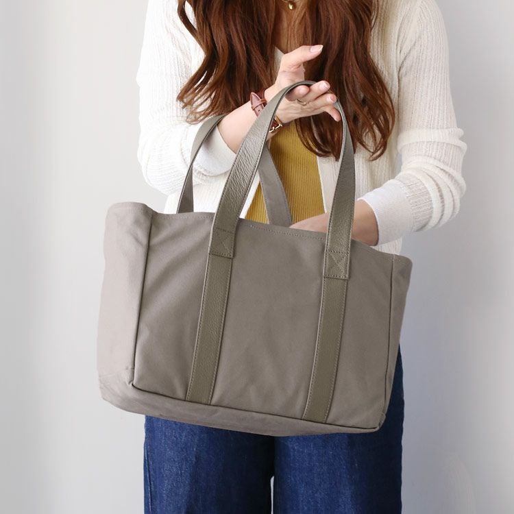 Jamale 仕切りが動く 帆布トートバッグ 4FB