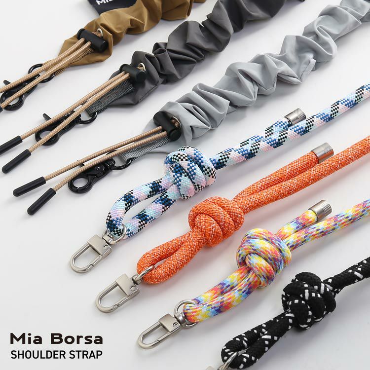 Mia Borsa スマホショルダー ストラップ 太め 長さ調節 大人 携帯