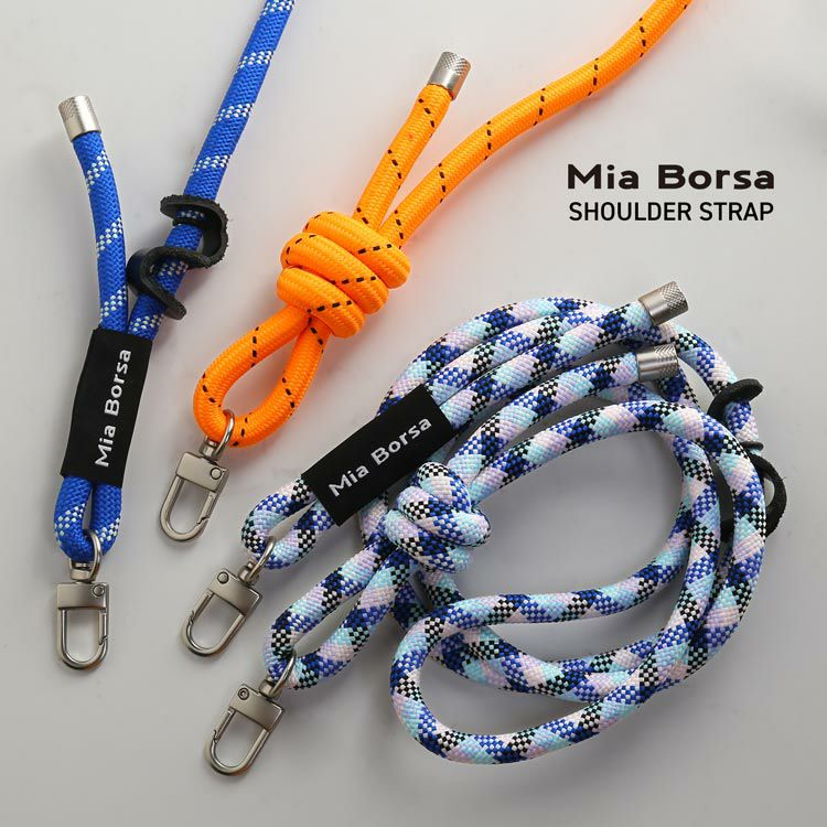Mia Borsa 長さ調節可能 スマホ用 ショルダーストラップ 8mm 太め