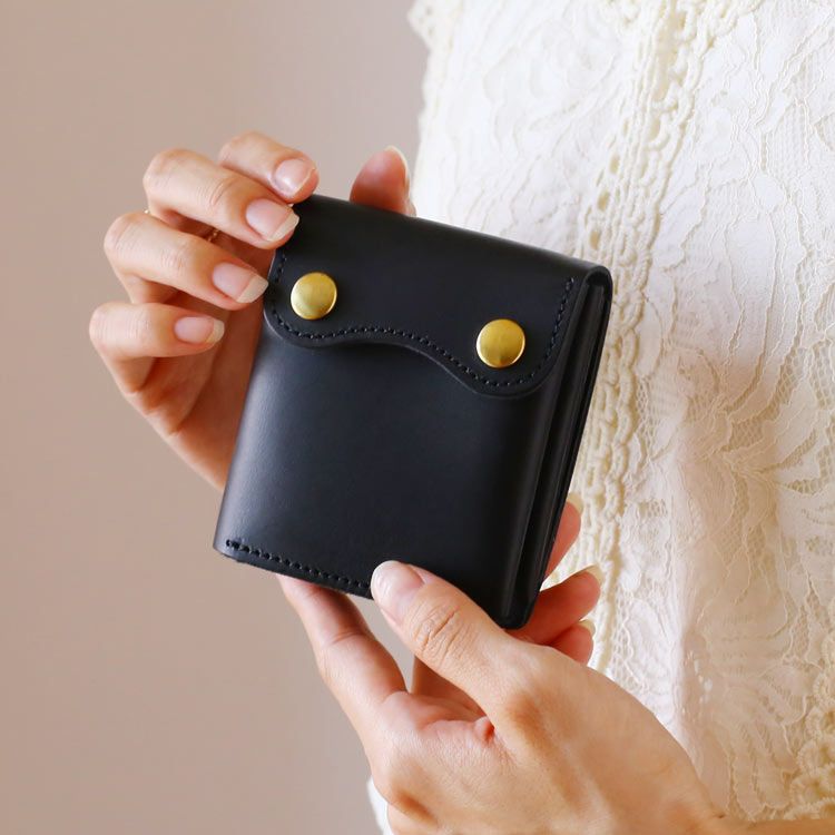 Jamale ヌメ革 ギャルソン 小銭入れ付きミニ財布【名入れ 別途購入で可能】