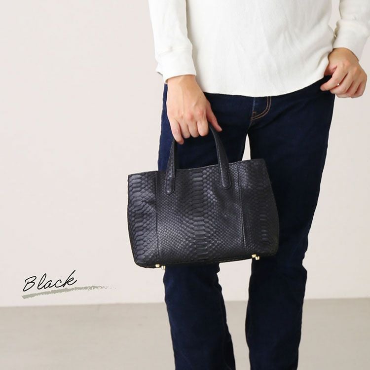 パイソン トートバッグ メンズ 軽量 軽い レザー ヘビ革 本革 蛇革