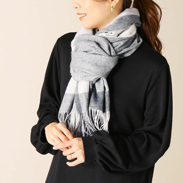 カシミヤ 100% チェック 大判 ストール レディース 200cm カシミヤ