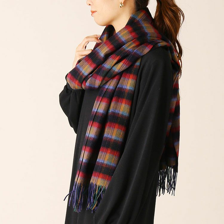カシミヤ 100% チェック 大判 ストール レディース 200cm カシミヤ