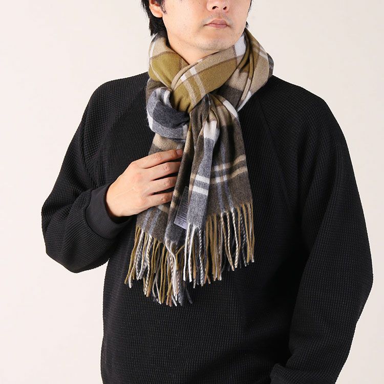 THOMASWYLDE カシミヤマフラー　00s archive stole カシミヤ 100% チェック 大判 ストール メンズ マフラー 200cm 手洗い