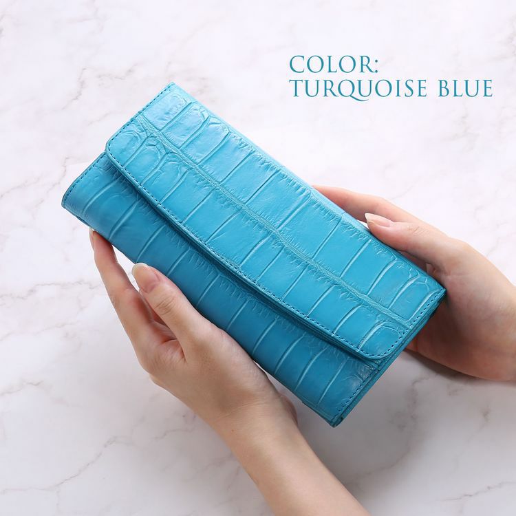 クロコダイル 長財布 カブセ かぶせ 財布 メンズ マット加工