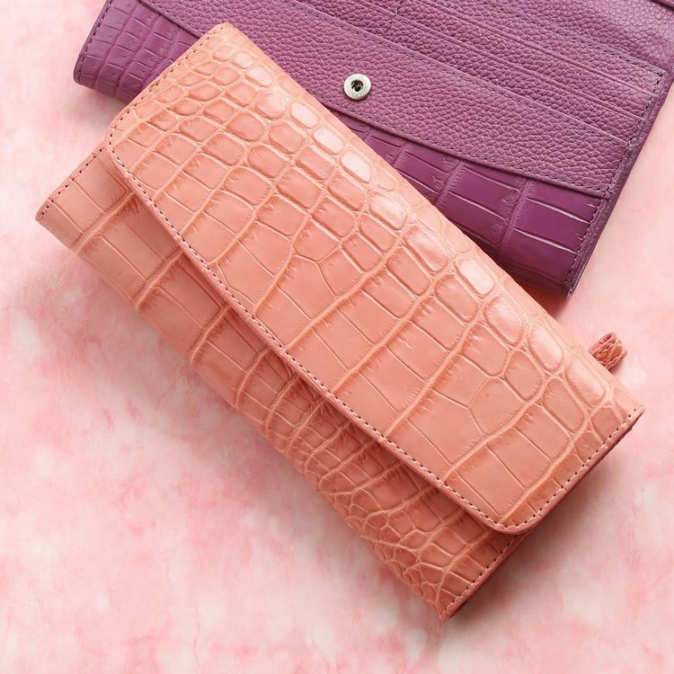 クロコダイル財布 ピンク 1.jpg
