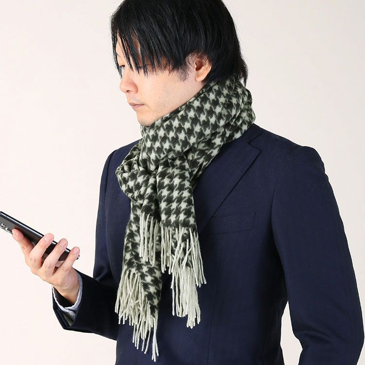 カシミヤ 100% ストール マフラー メンズ ユニセックス ハウンド
