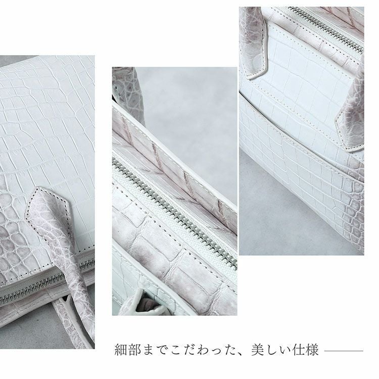 ヒマラヤ クロコダイル ハンドバッグ 2way ショルダーバッグ センター