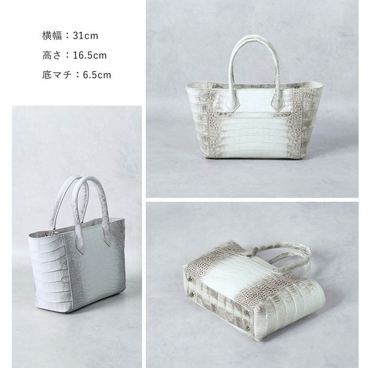 ヒマラヤ クロコダイル ハンドバッグ 2way ショルダーバッグ センター