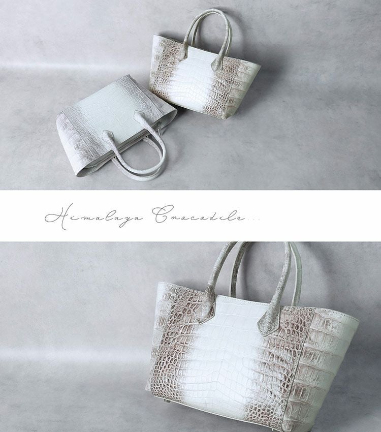 ヒマラヤ クロコダイル ハンドバッグ 2way ショルダーバッグ センター