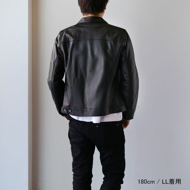 訳あり】レザージャケット 革ジャン 本革 レザー トラッカージャケット