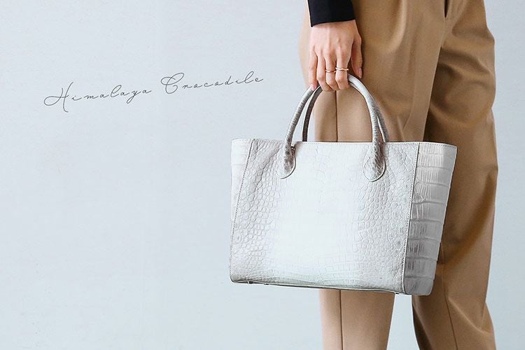 ヒマラヤ クロコダイル ハンドバッグ 2way ショルダーバッグ トート