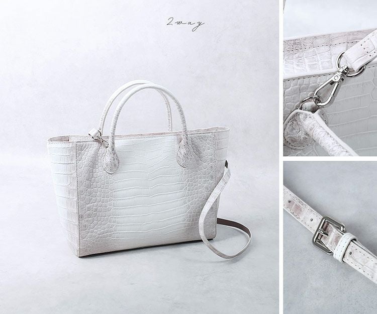 ヒマラヤ クロコダイル ハンドバッグ 2way ショルダーバッグ トート