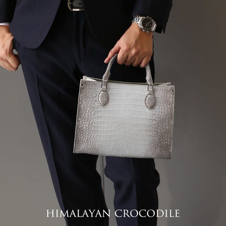 美品　VALENTINO GARAVANIクロコメンズビジネス手提げバッグ クロコダイル ミニトートバッグ メンズ トートバッグ 2WAY 日本製