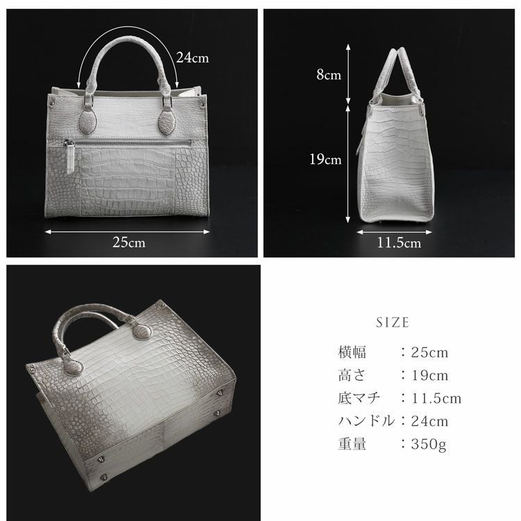 ヒマラヤ クロコダイル メンズ ミニ トートバッグ 4FA