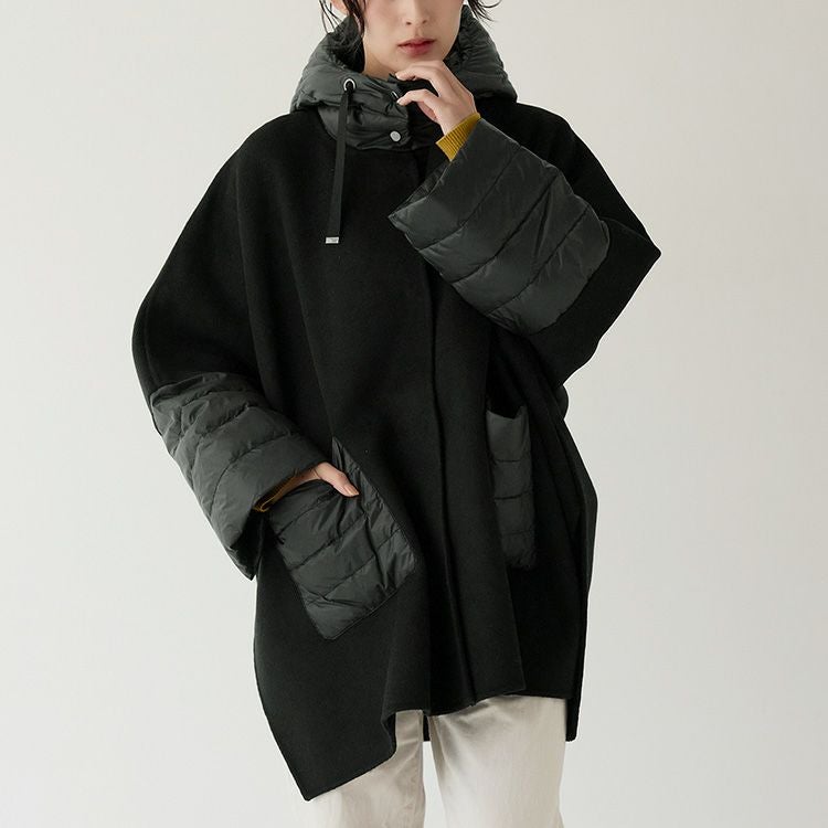 ポンチョ ケープポンチョ フード付き ウール コート レディース ケープ
